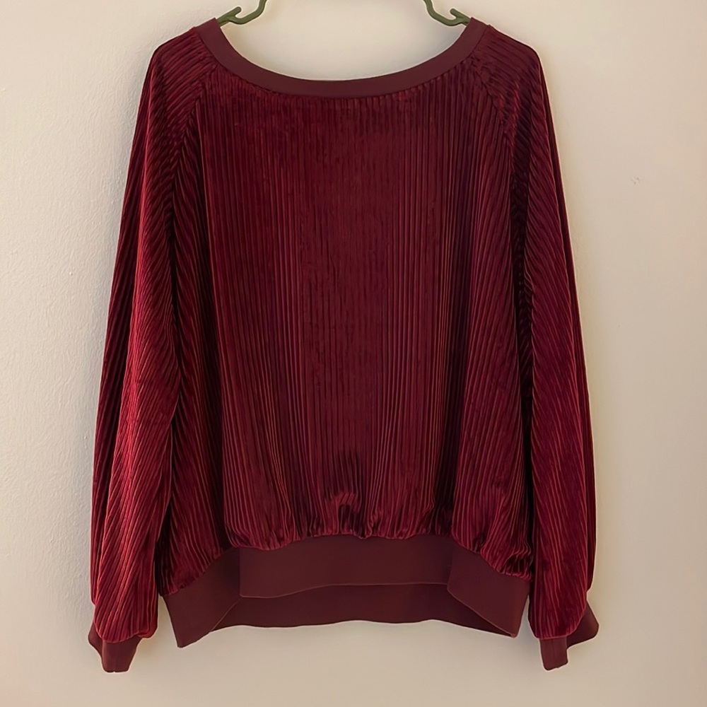Entro burgundy velour long-sleeve top